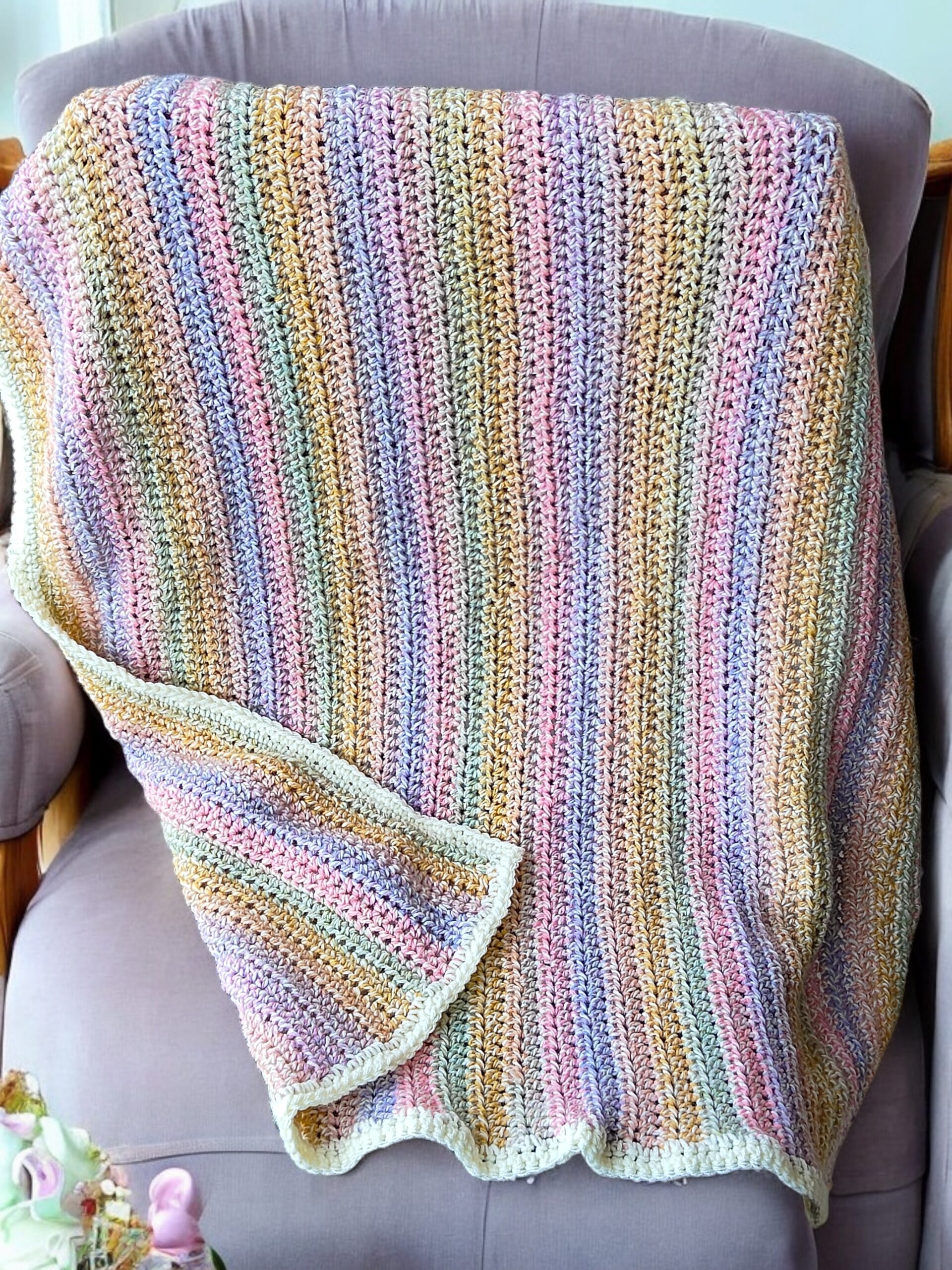 Multi colour plush baby blankey