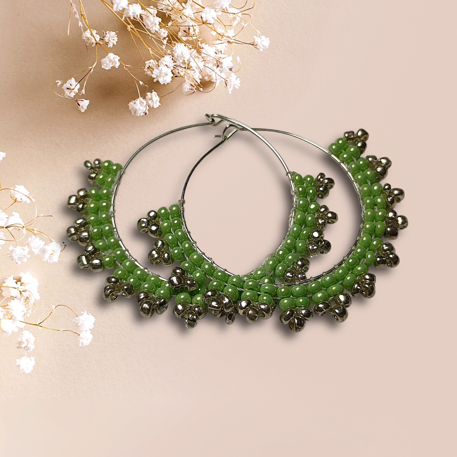Beaded Hoops