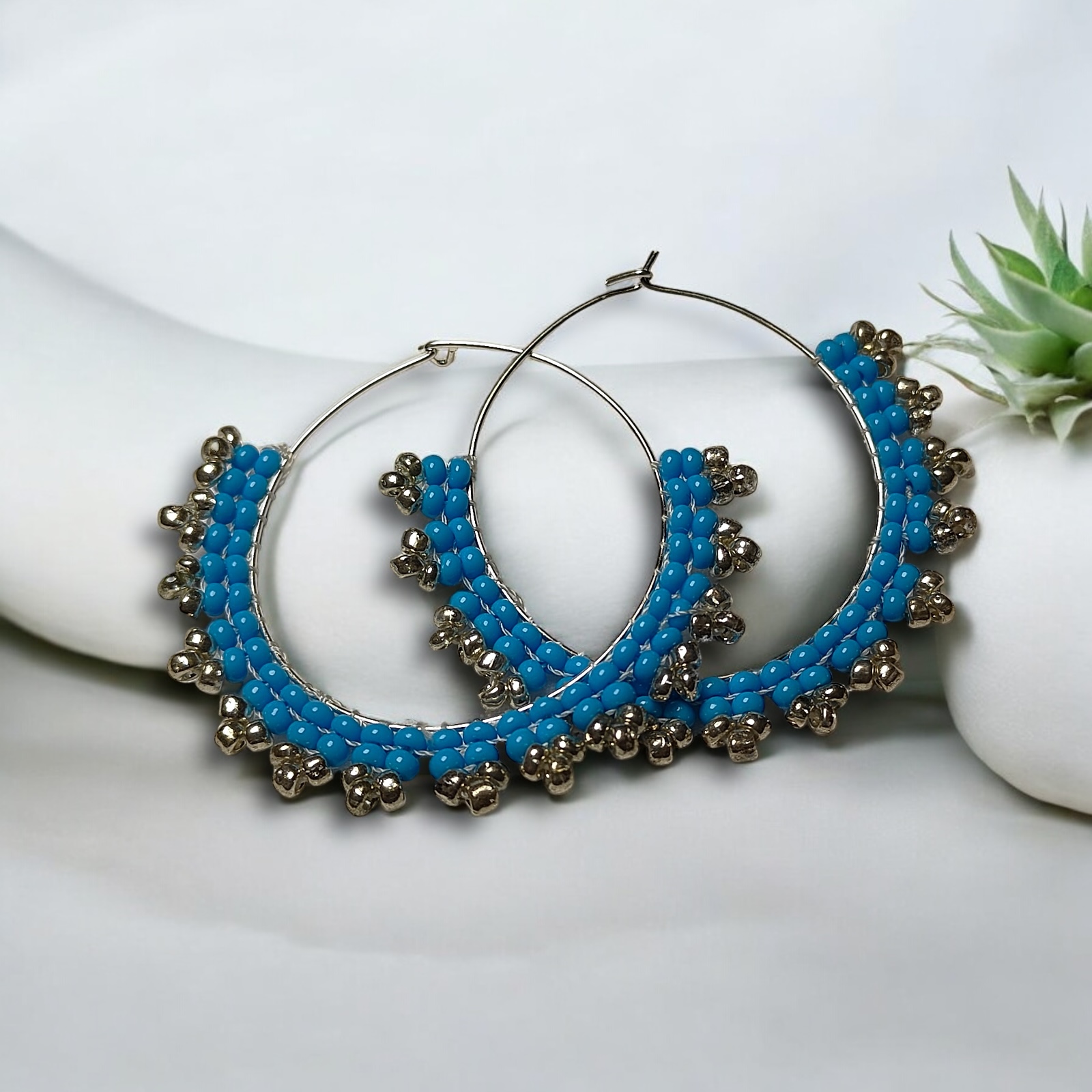 Beaded Hoops