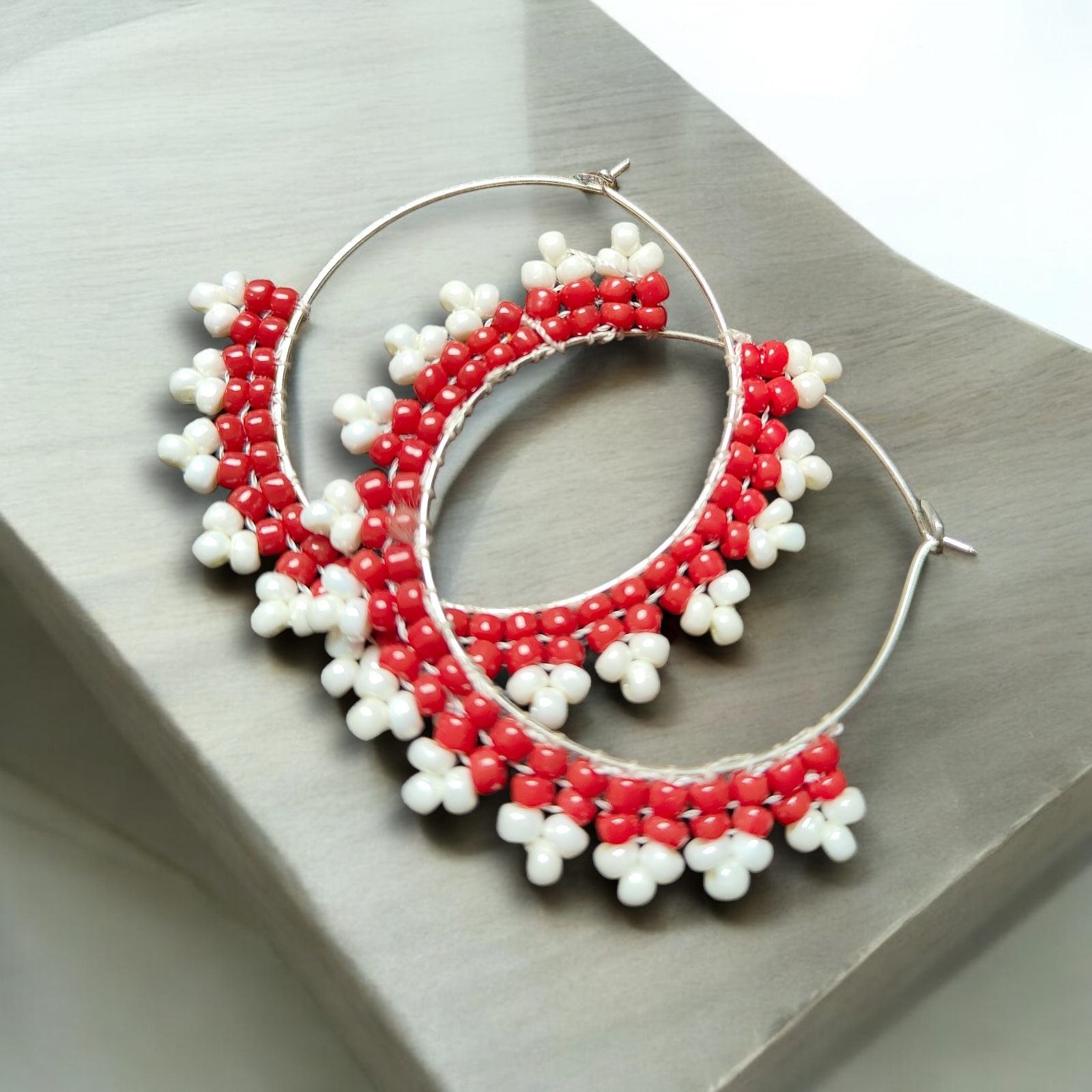 Beaded Hoops