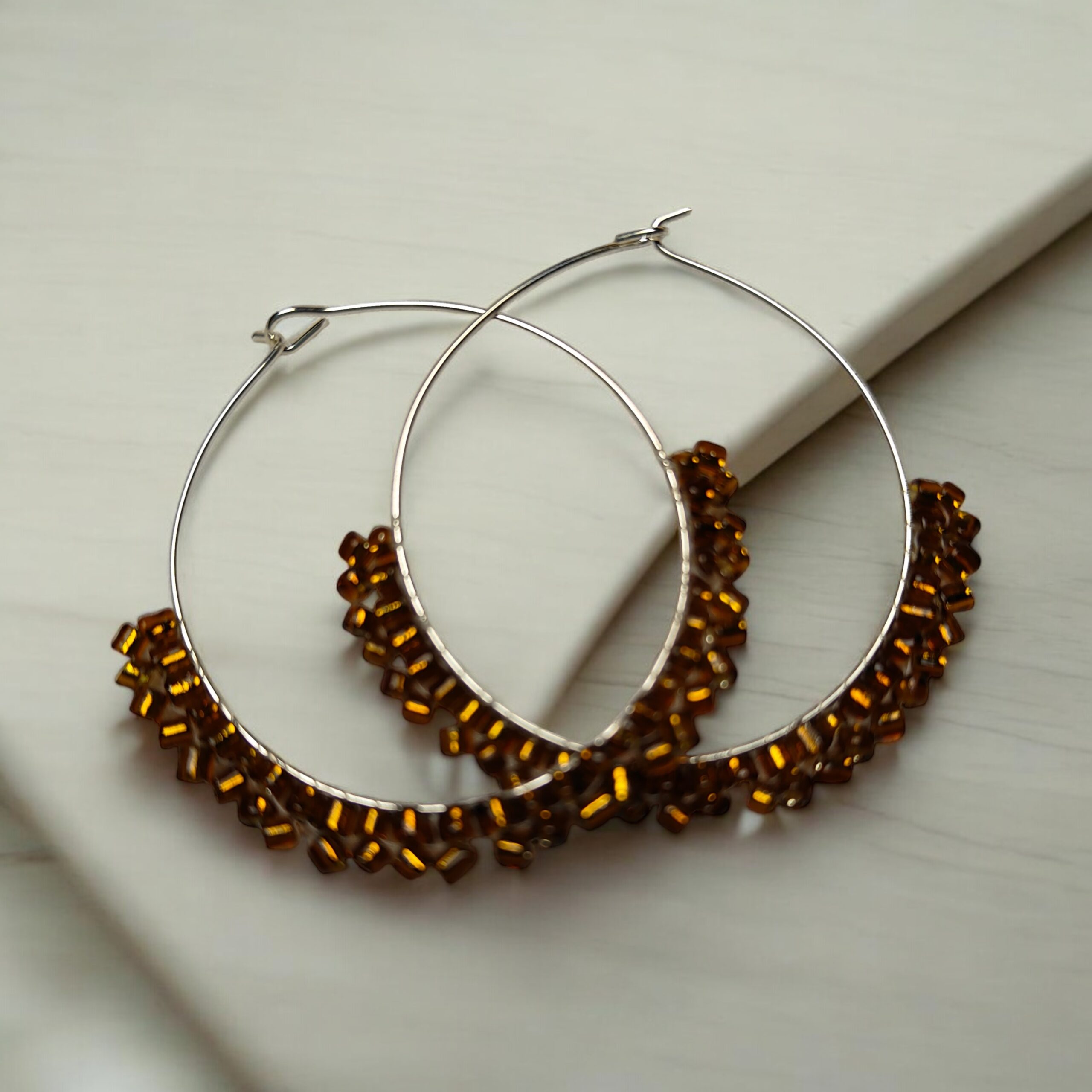 Beaded Hoops