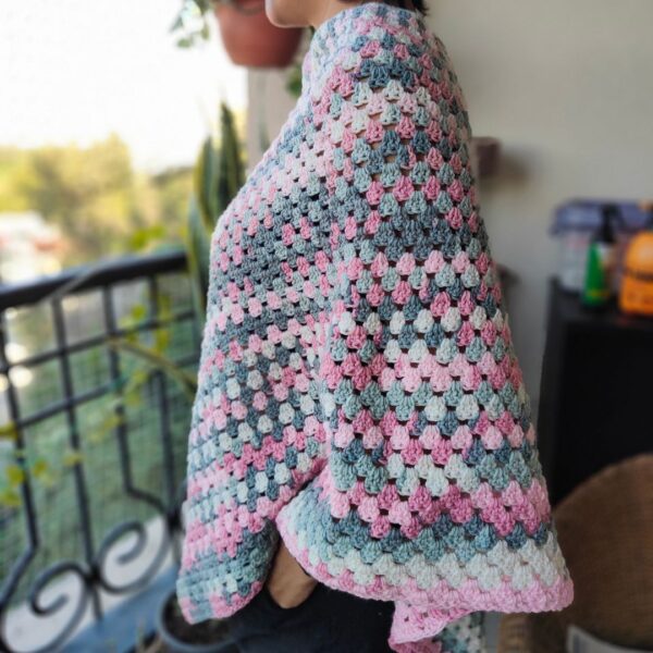 Poncho - Pink and Grey - Image 3