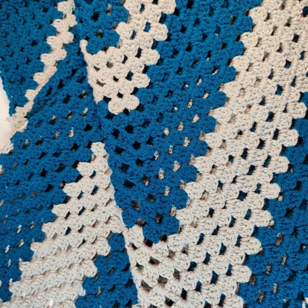 Blue and Grey Triangular Scarf - Image 4