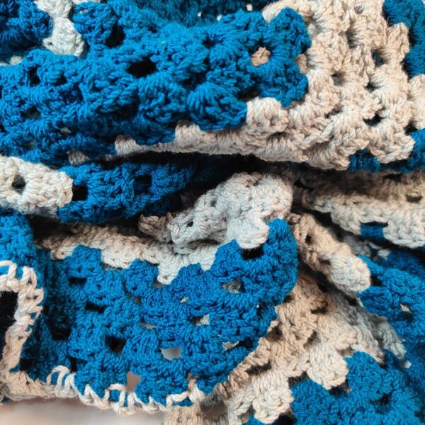 Blue and Grey Triangular Scarf - Image 3